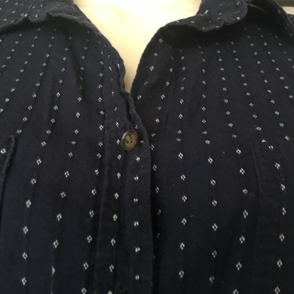 Merona womens dotted blue polo button up size S/P - Picture 3 of 5